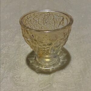 Avon Glass Art with Floral Design in Yellow